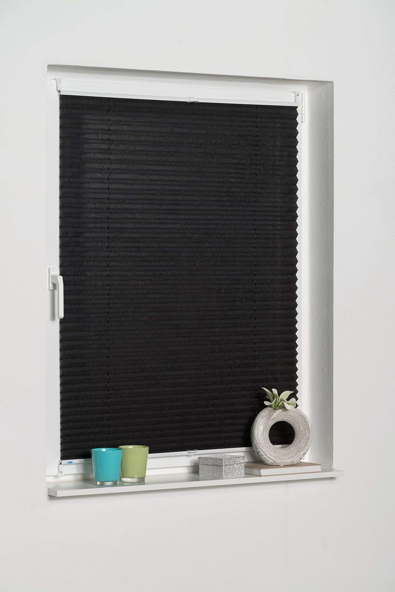 K-home 403129-4 Klemmfix-Plissee Palma Anthrazit 70 x 130 cm +++Verdunklung+++ 70 x 130 cm Anthrazit