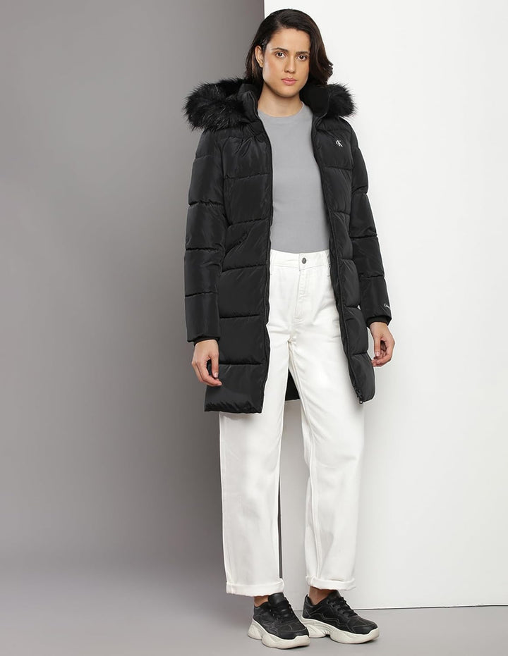 Calvin Klein Damen Gepolsterte Mäntel, Schwarz (Ck Black)