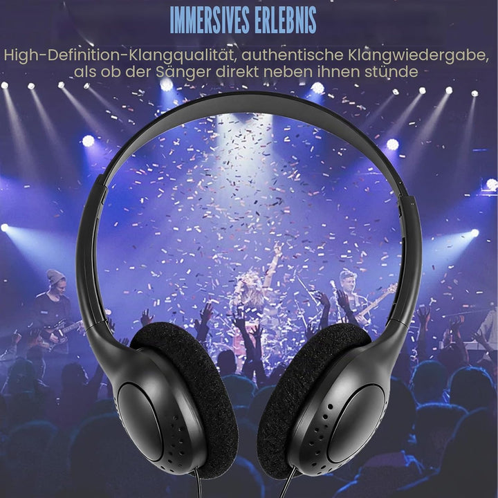 Kopfhörer mit 3.5 mm Klinkenanschluss, 10 Pack kopfhörer schule, Lautstärke Verstellbar On-Ear Heads