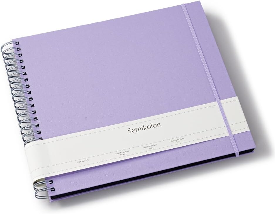Semikolon 369973 Spiral Album Maxi Mucho - 34,5x30 cm - Fotoalbum, 90 Seiten schwarz, Fotobuch, lila