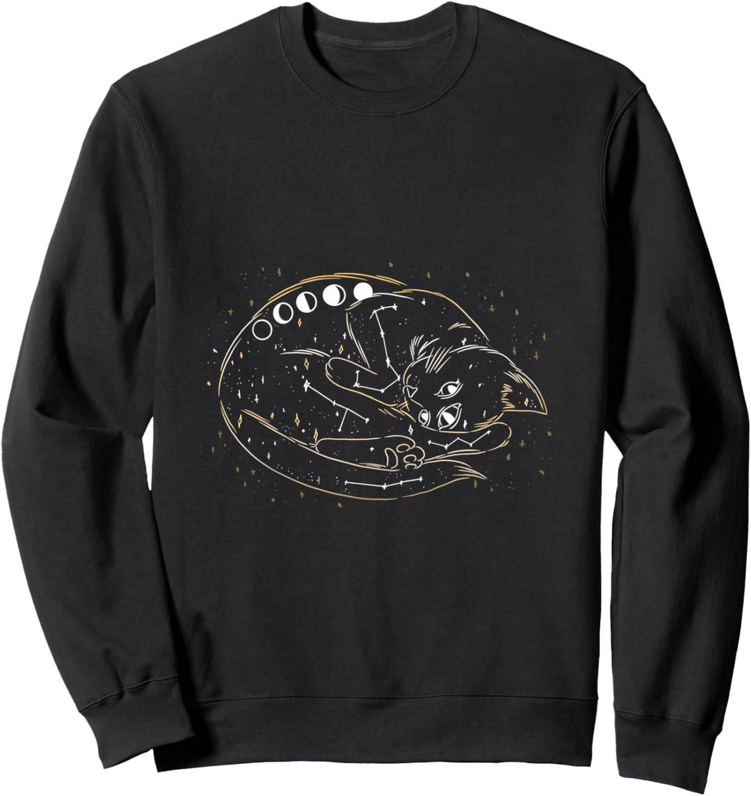 Tolles Katzen-Design mit einer handgezeichneten Galaxie-Katze. Sweatshirt
