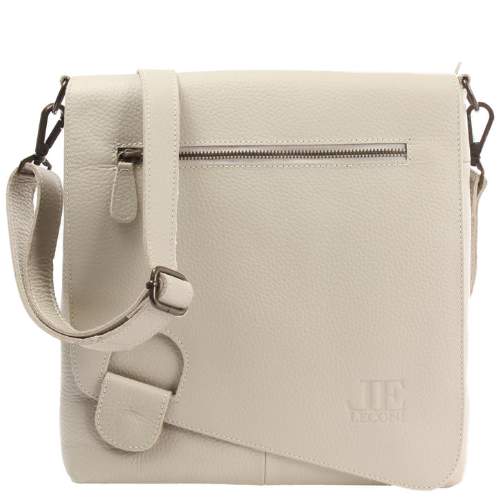 LECONI Umhängetasche Damen-Tasche Crossbag Leder Natur Schultertasche Vintage-Look Ledertasche Fraue