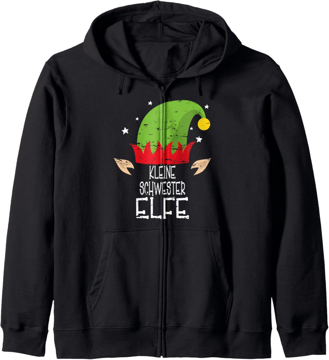 Geschenk Kleine Schwester Elfe Familien Outfit Weihnachten Kapuzenjacke