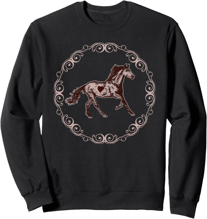 Horse Loving Girl Super Cute Love Horses Heart Equestrian Sweatshirt
