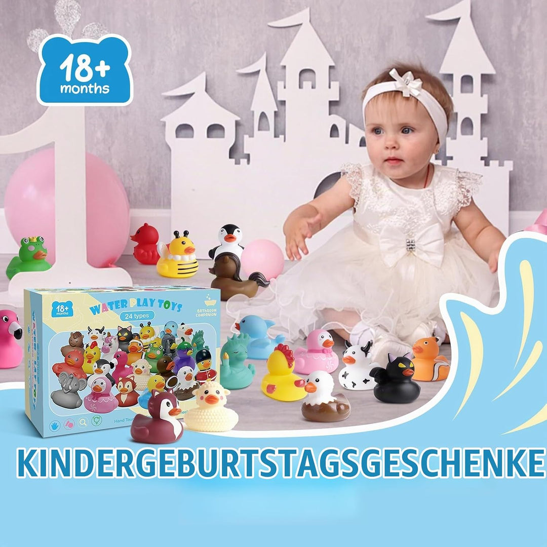 24 Badeenten für Kleinkinder, Keine Löcher Schimmelgeschützte Badewannenspielzeug, Schwimmendes Wass