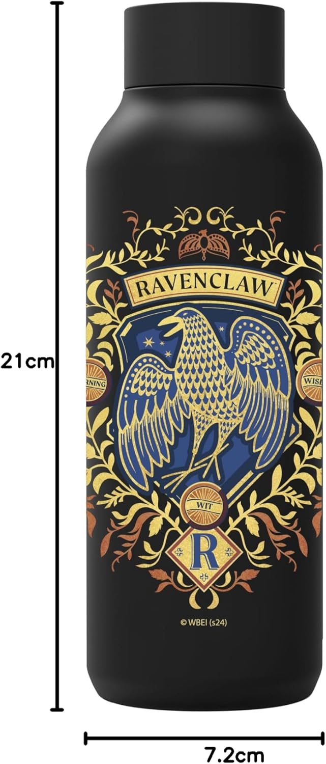 Quokka HP Ravenclaw Thermosflasche, Edelstahl, einfarbig, Schwarz, 510 ml RAVENCLAW Schwarz, RAVENCL