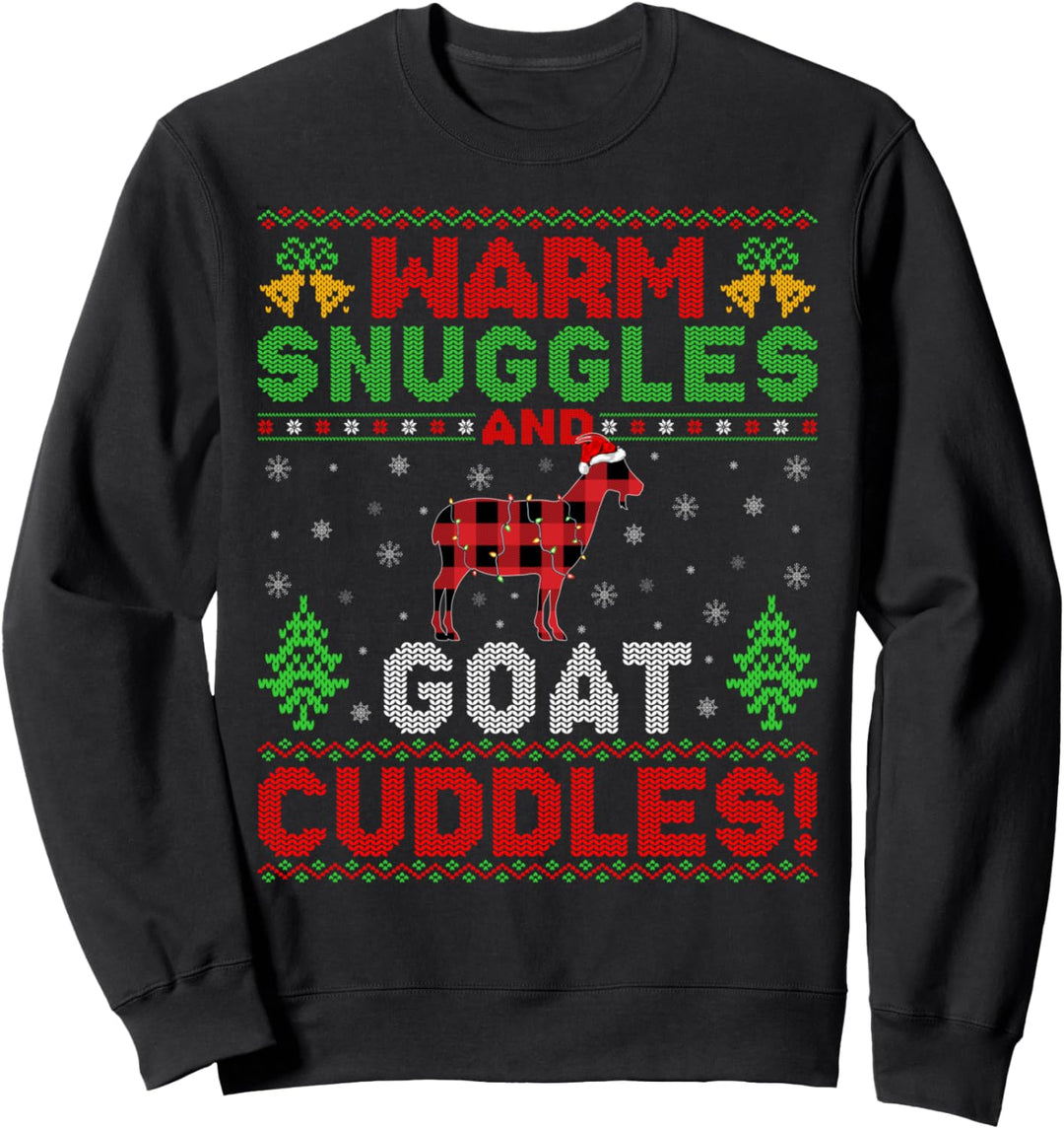 Warme Kuscheln und Ziegenkuscheln hässliche Ziege Weihnachten Sweatshirt