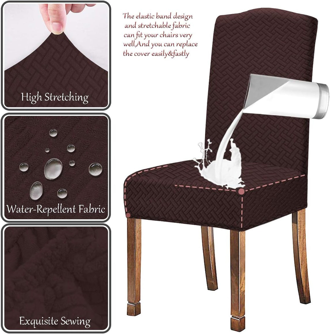 KELUINA Stretch wasserdichte Jacquard mit langem Gitter Esszimmer Stuhlhussen Home Decor, Stuhlhusse