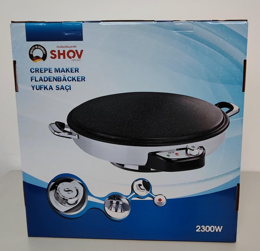 SHOV Fladenbäcker 50 cm – Profi Crepe & Yufka Grill | 2300W | Edelstahl | Antihaft | Temperaturregel