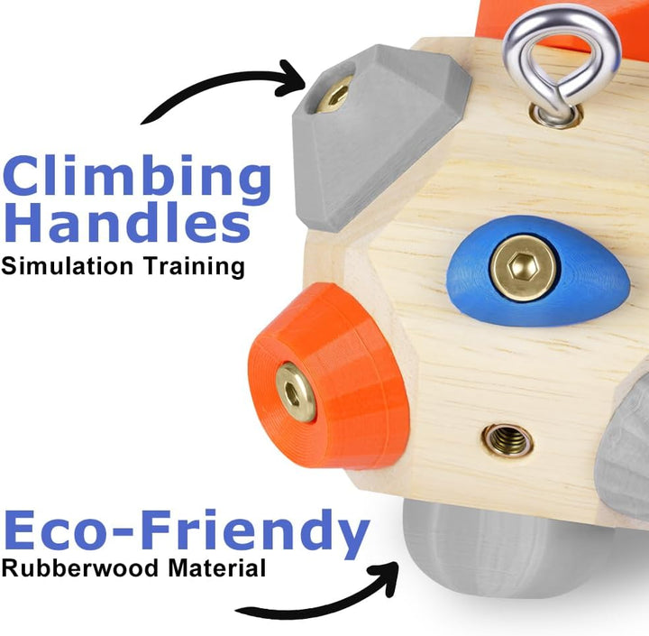 Handgefertigter 3D Boulder-Block mit 12 Harzhaltern, Tragbares Kletterball Fingergriff-Trainer Sport