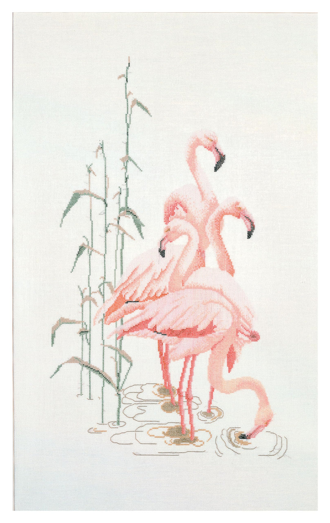 Thea Gouverneur - Kreuzstich-Set - Flamingo - Aida - 16 Count - Für Erwachsene - 1070A Aida Flamingo