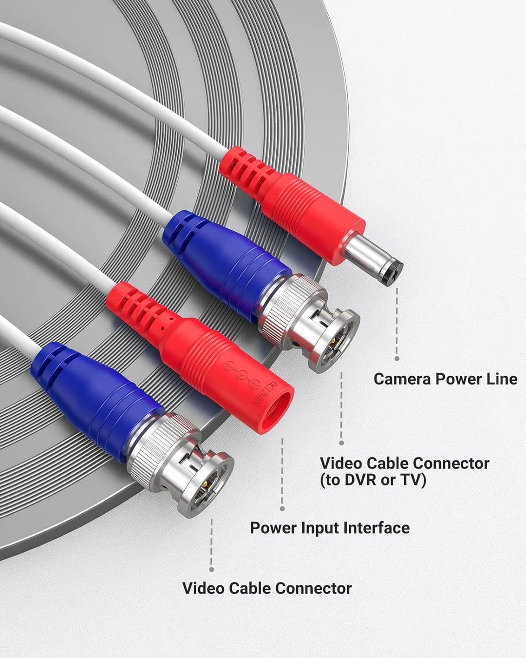 ANNKE BNC Kabel Videokabel CCTV DVR 4 x 30M DC Power für Überwachungskamera Videoüberwachung Überwac