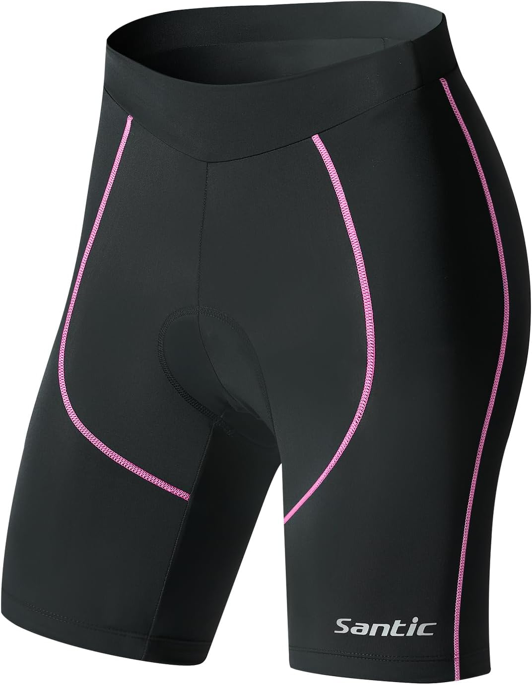 Santic Gepolsterte Kurz-Radlerhose für Damen mit 3D-Polstereinsatz Praktischer Seitentasche und UPF
