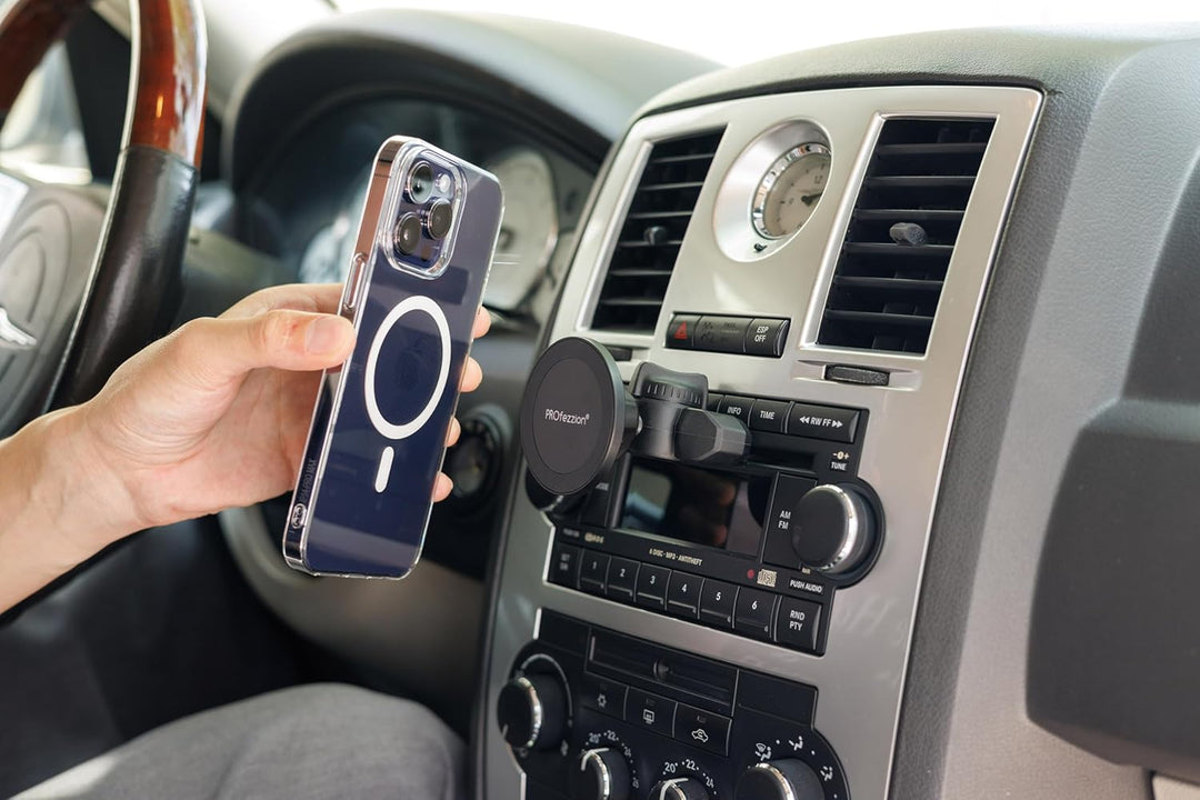 PROfezzion Handyhalterung Auto Magnet CD Schlitz & Lüftungsclip Kompatibel mit Mag-Safe für CD Schli