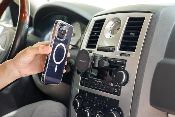 PROfezzion Handyhalterung Auto Magnet CD Schlitz & Lüftungsclip Kompatibel mit Mag-Safe für CD Schli