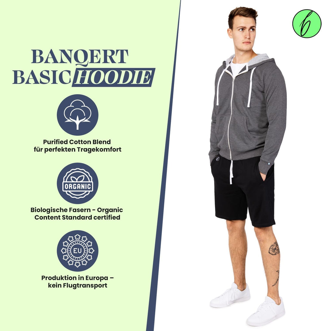 Banqert Herren Hoody | Faire Löhne | Purified Cotton Blend | div. Farben XXL Dunkelgrau, XXL Dunkelg