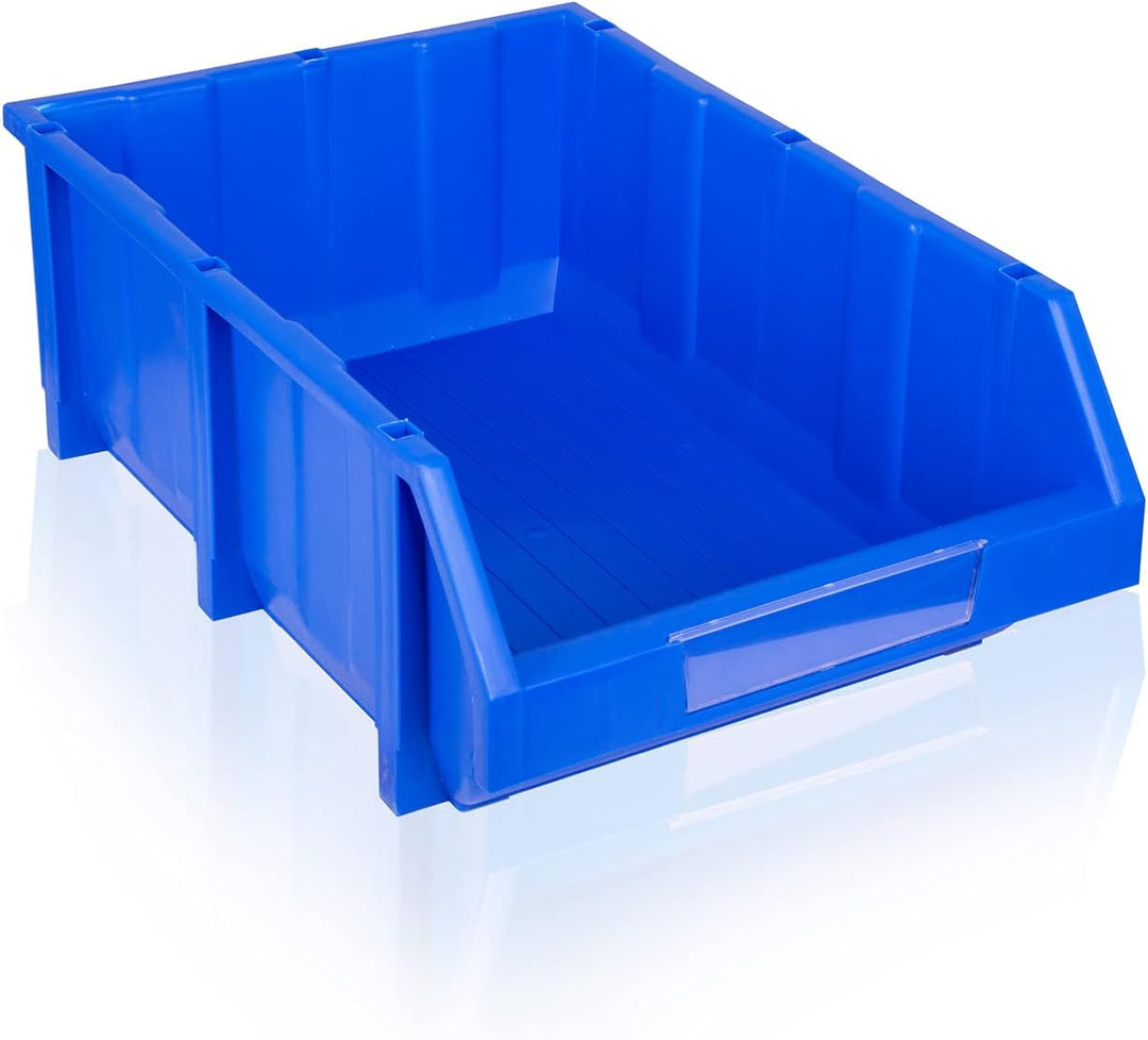 2er Set Sichtlagerkästen PK024, L60xB40xH22cm in Blau | Kunststoffboxen mit Aufhängevorrichtung | Kl