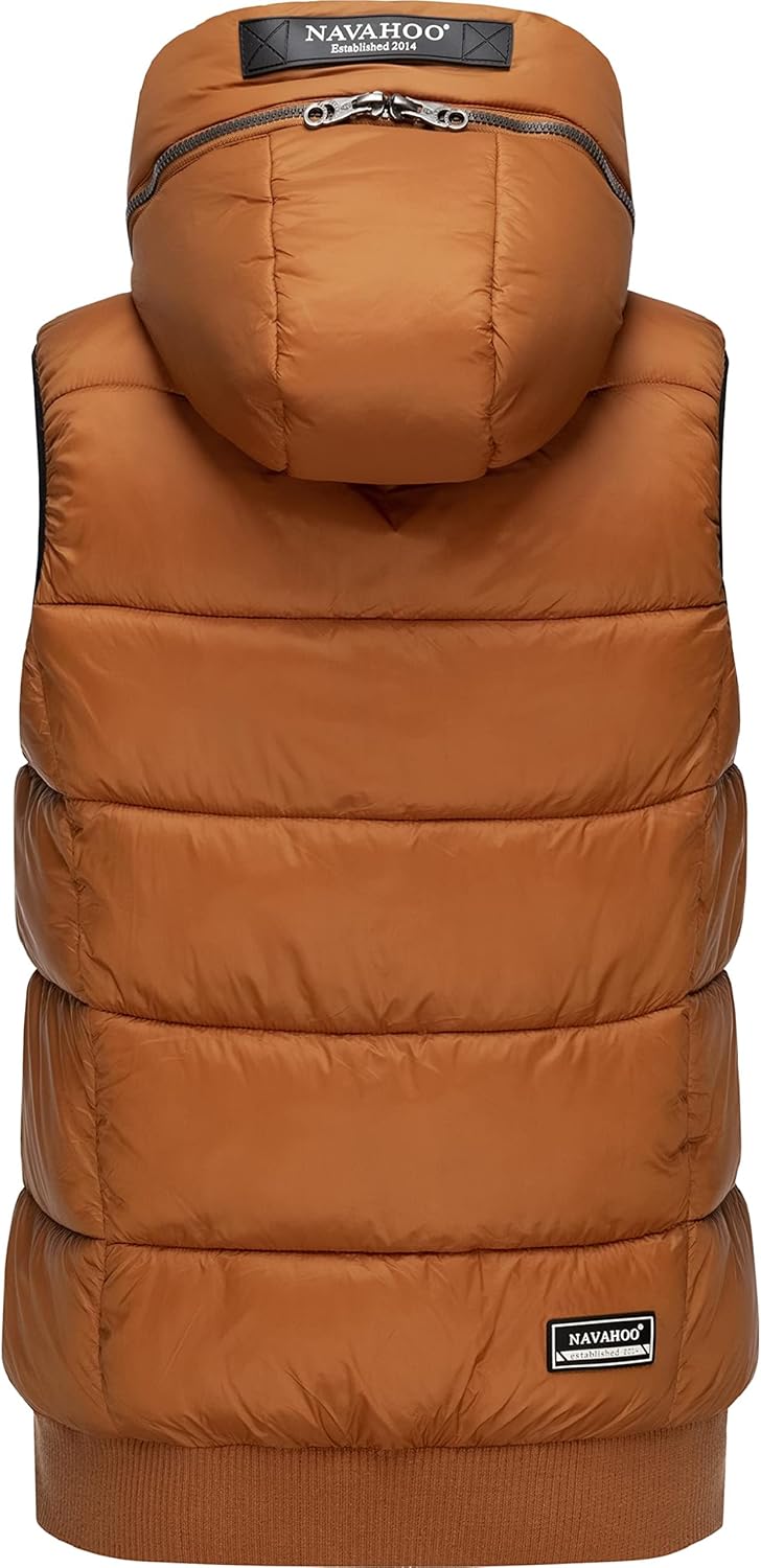 Navahoo Damen Steppweste leichte Outdoor-Weste Übergangsjacke mit Kapuze Kassidy XS-3XL S Rusty Cinn