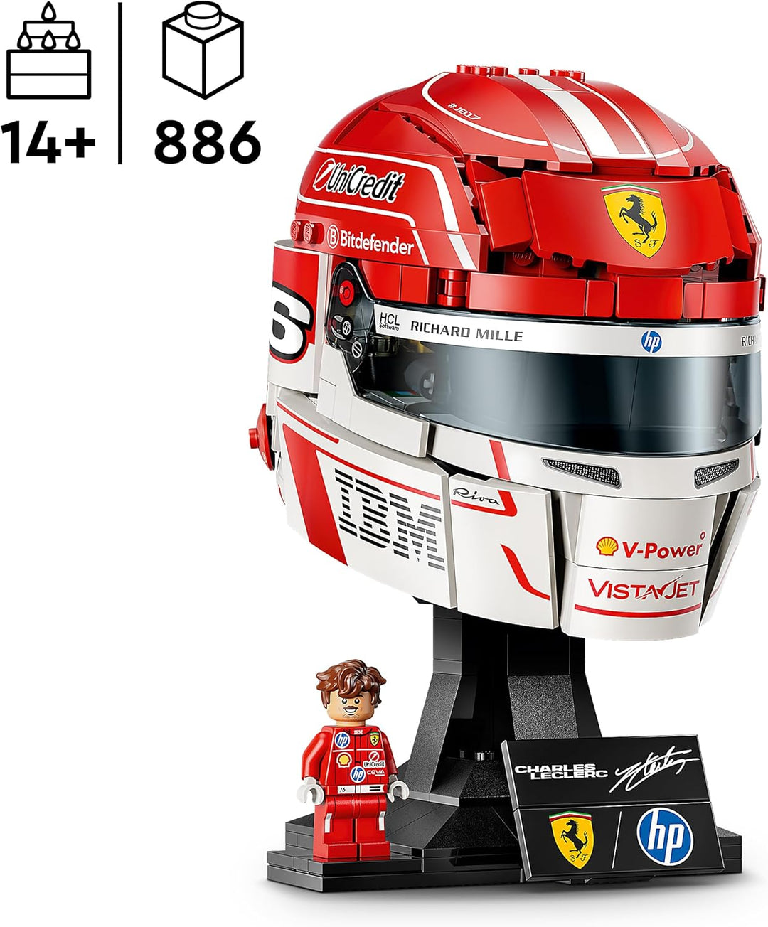 LEGO Editions Scuderia Ferrari HP Charles Leclerc Helm - F1 Merchandise - Ausstellungsmodell Bausatz