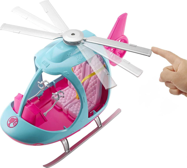 Barbie FWY29 - Hubschrauber in Pink und Blau, Spielzeug Geschenk für Kinder von 3 bis 7 Jahren, Hubs