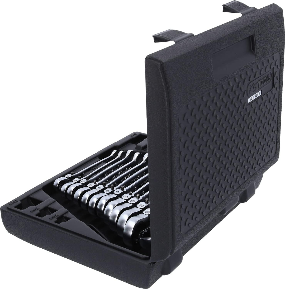 KS Tools 503.4865 GEARplus Gelenk-Ratschenringmaulschlüssel-Satz, 12-tlg.feststellbar