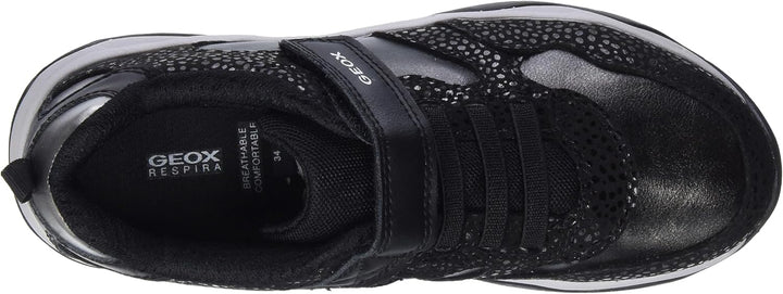 Geox Mädchen J Calco Girl ASneakers 32 EU Black Dk Silver, 32 EU Black Dk Silver
