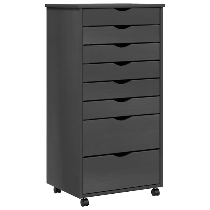 vidaXL Rollschrank, Rollcontainer mit 8 Schubladen, Kommode Schubladenschrank mit Rollen, Büroschran