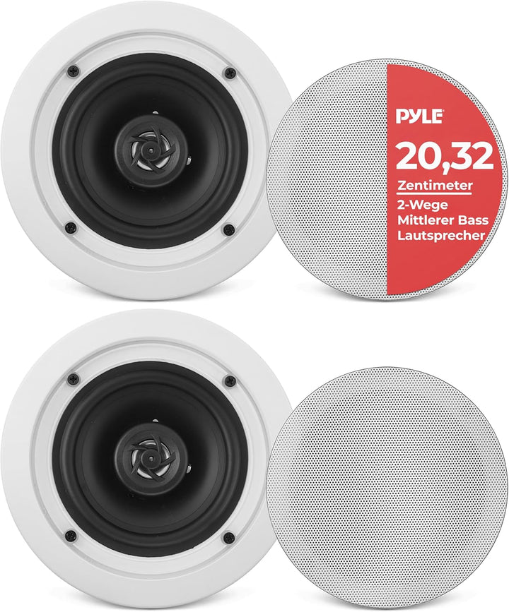 pyle pdic61rd 6,5 2-Wege-Decken-Unterputzkabel Full Range Paar Lautsprecher System weiss 17 cm, weis