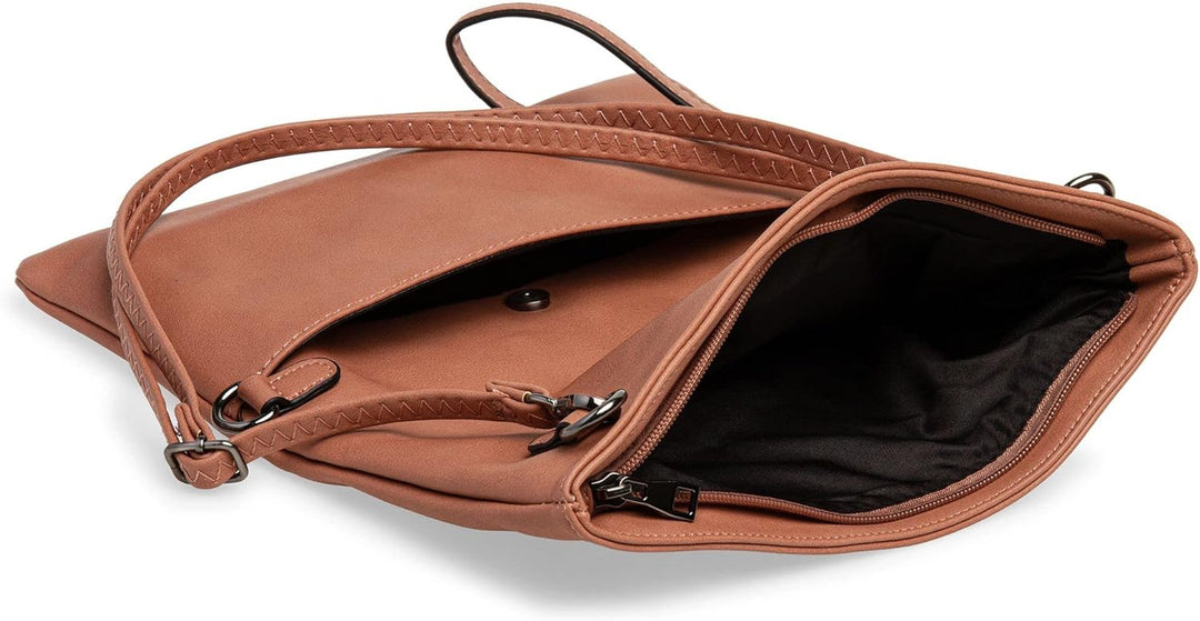 Caspar TA392 elegante Damen Briefumschlag Clutch Tasche Abendtasche Einheitsgrösse Altrosa, Einheits