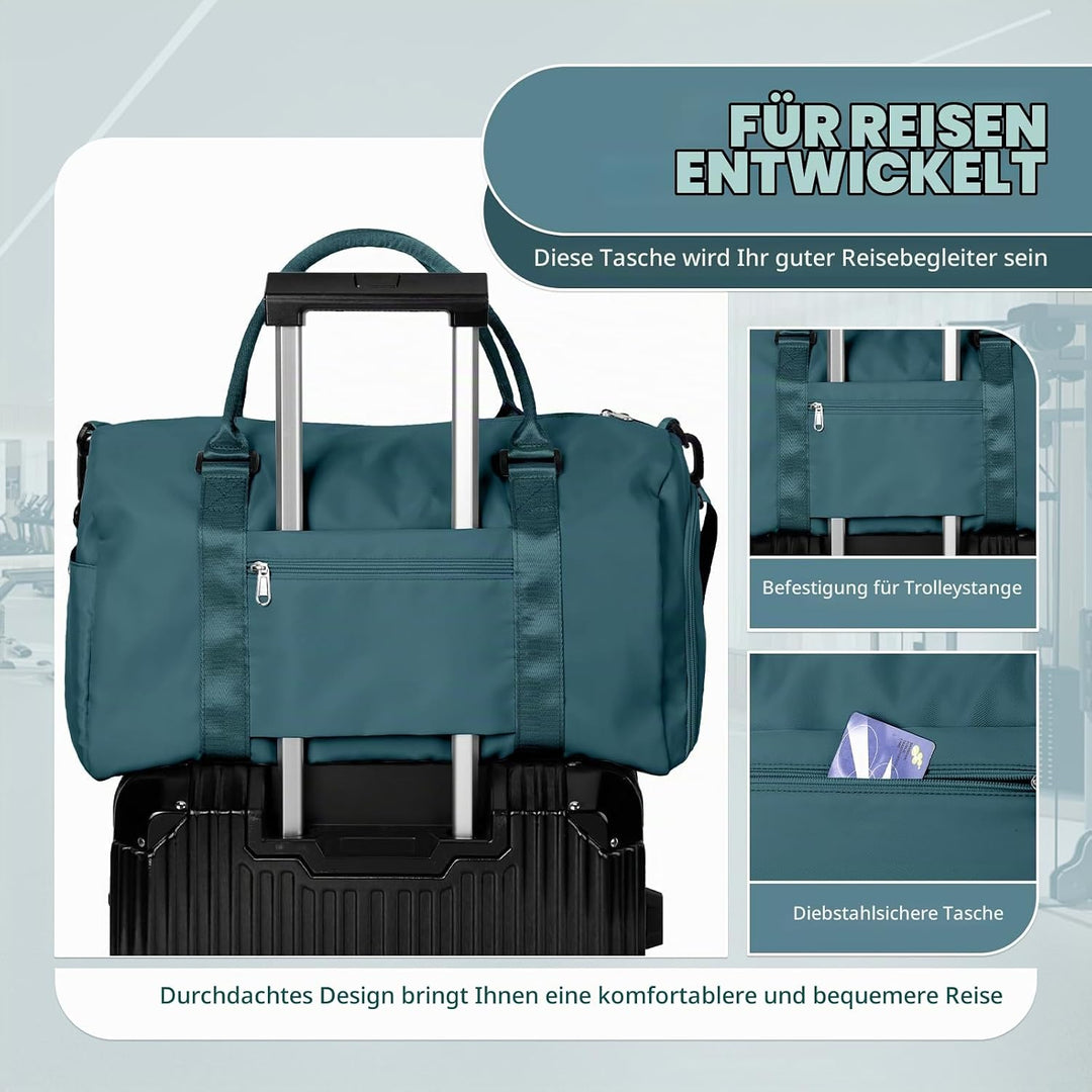 Sport Duffel Bag Damen Herren Sporttasche mit Schuhfach &amp; Nassfach Reisetasche Handgepäck Tasche Spo