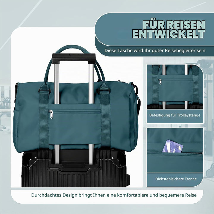 Sport Duffel Bag Damen Herren Sporttasche mit Schuhfach &amp; Nassfach Reisetasche Handgepäck Tasche Spo