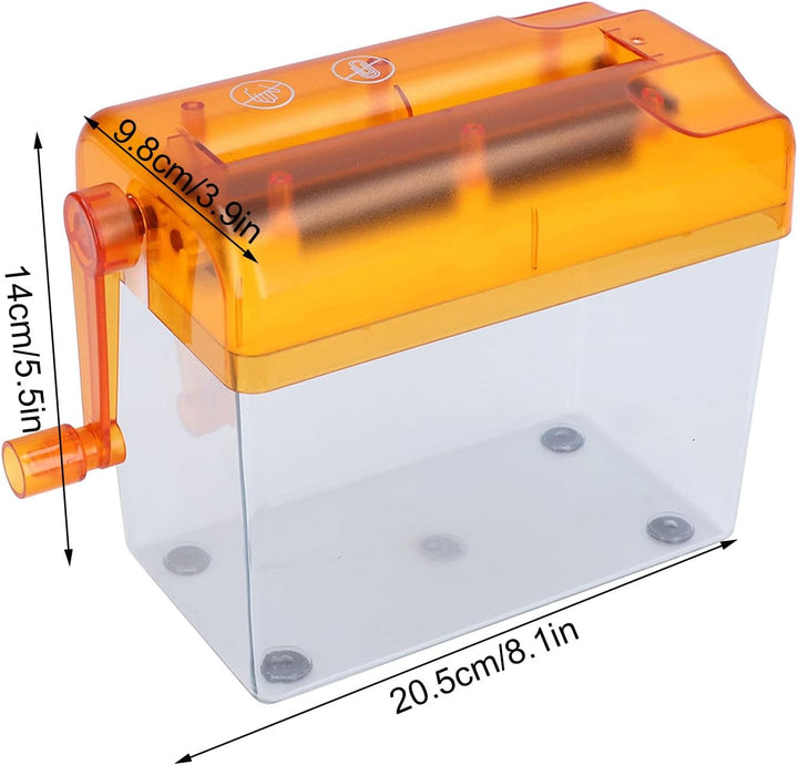 Tragbarer Manueller Aktenvernichter für Zuhause, Aktenvernichter mit 2 Blatt Kreuzschnitt, Handkurbe