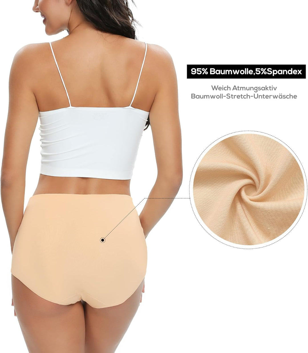 Wealurre Unterhosen Damen Baumwolle Unterwäsche Hohe Taille High Waist Slip Damen Weich Wochenbett U