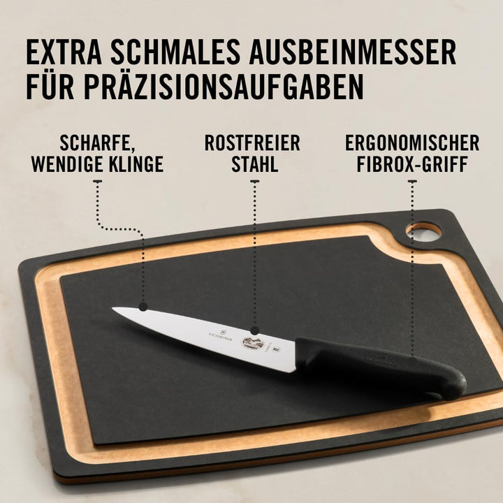 Victorinox Fibrox Kochmesser, Breites Universalmesser für Obst und Gemüse, 15 cm, Gerade Klinge, Sch