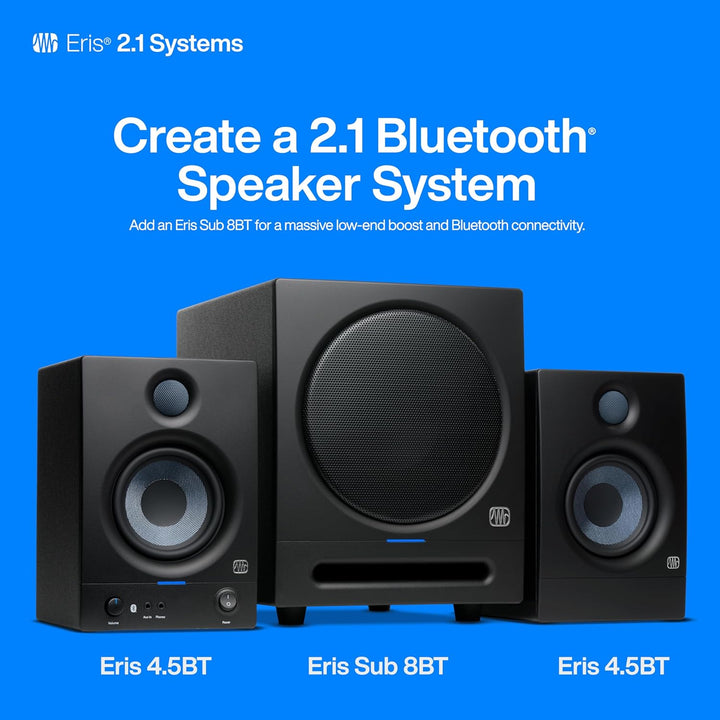 PreSonus Eris 4.5BT Gen 2 – 4.5" Desktop-Aktivlautsprecher mit Bluetooth für Multimedia, Gaming und