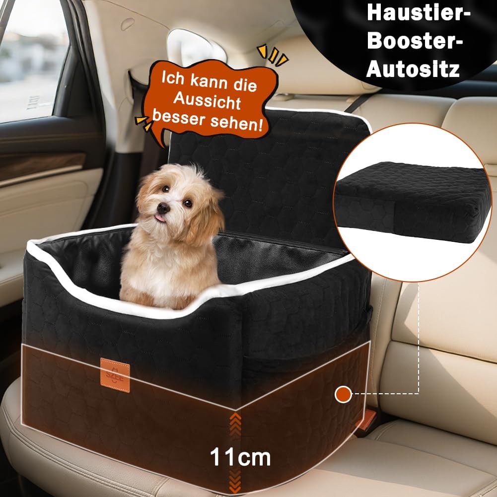 SZEE Stabiler Reise Hunde Autositz für Kleine/Mittlere Hunde bis 15 Kg, Einzigartiger Hundesitz Auto
