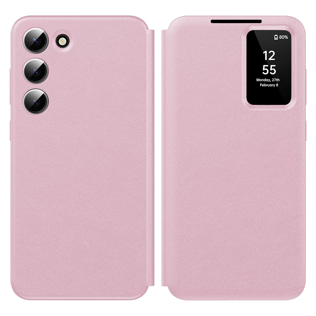 für Samsung S22 Smart View Hülle, Wallet Smartphone Case, für Samsung Galaxy S22 Handyhülle Clear Vi
