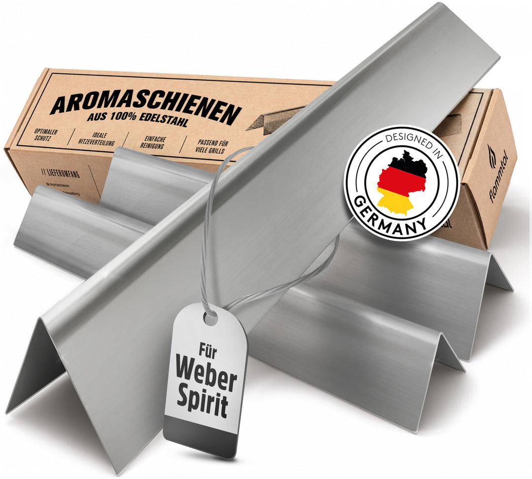 flammtal Aromaschienen FLAVE [3 Stück] - Für Weber Spirit 310/320/330 - Hochwertige Flavorizer Bars