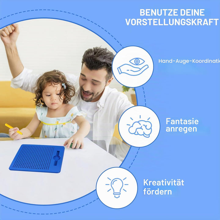 2 Stück Magnetische Zeichenbretter, Kinder Magische Magnetspiel, Magnetisches Stahlkugel Zeichenbret