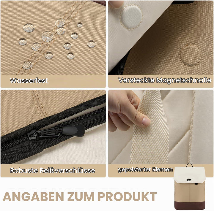 LOVEVOOK Rucksack Damen, Gross Wasserdichter Laptop Daypack Reiserucksack Arbeitstasche Elegant mit