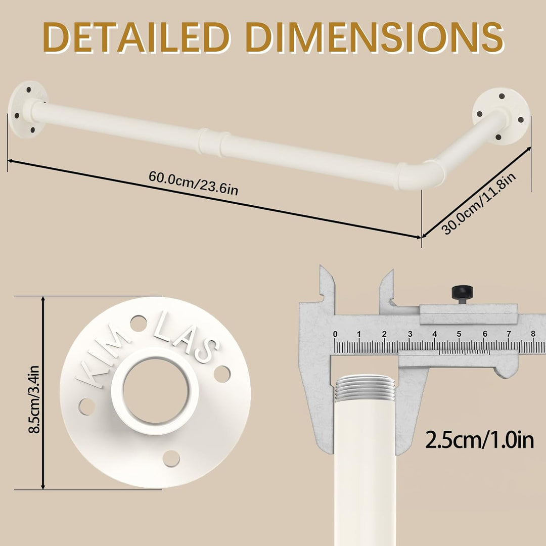 YheenLf Garderobenstange Wand L Form, Kleiderstange Industrial, Platzsparenders Kleiderständer für d