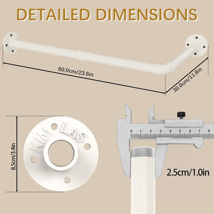 YheenLf Garderobenstange Wand L Form, Kleiderstange Industrial, Platzsparenders Kleiderständer für d