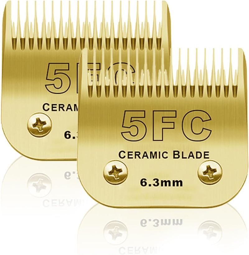 BESTBOMG 2 Stück 5FC Ersatzmesser für Hundepflege, kompatibel mit Heiniger/Moser Max45/Andis/Oster A