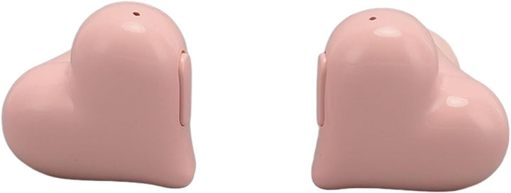 Herzförmige Ohrhörer, HiFi-Stereo-Sound, 5.3-Kopfhörer mit Ladehülle für Mädchen und Frauen (Rosa),
