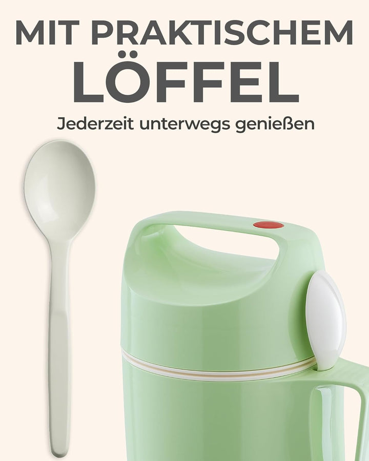 ROTPUNKT Thermobehälter für Essen 0,85L inkl. Löffel – Thermo Lunchbox Heiss & Kalt I Made in German