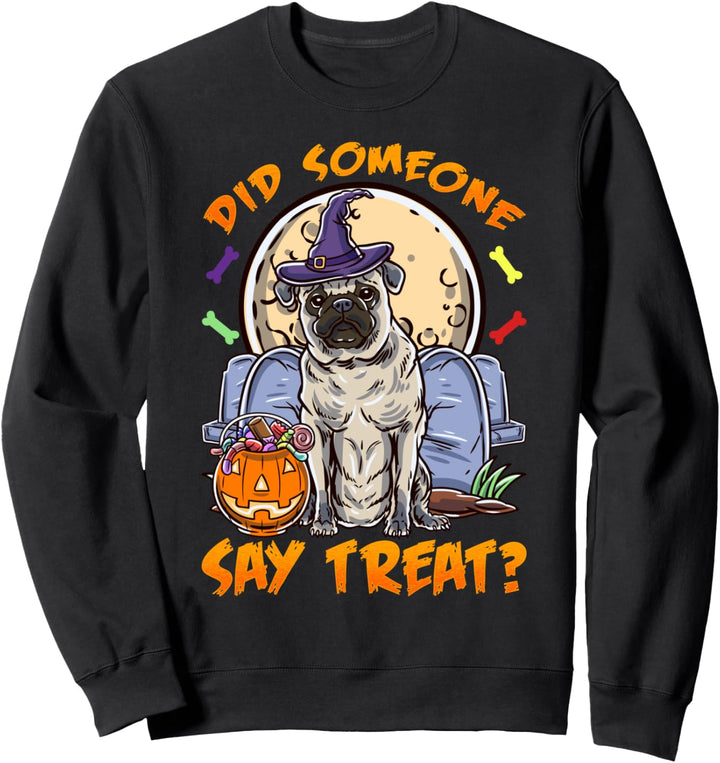 Mops Hexenhut Halloween Kürbis Halloween Sweatshirt