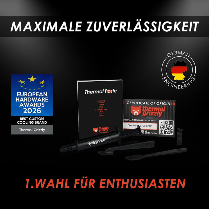 Thermal Grizzly Hydronaut Pro - 6g Wärmeleitpaste - silikonfrei, herausragende Wärmeleitfähigkeit un