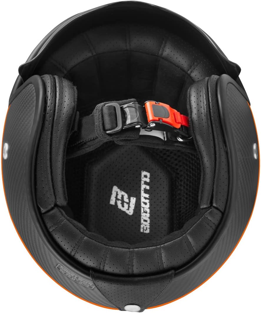 Bogotto V587 Crono Carbon Jethelm XS Schwarz Matt/Orange, XS Schwarz Matt/Orange