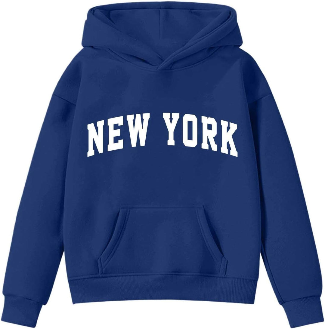Oversized Kapuzenpullover Für Mädchen Los Angeles Buchstaben Druck Langarmshirt Pullover Sweatshirt