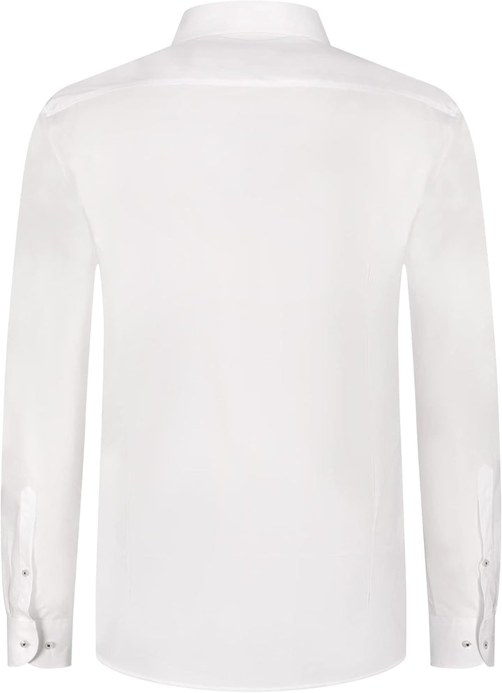 OLYMP Herren Businesshemd Langarm Level Five,Einfarbig,Body fit,Royal Kent 39 Weiss 00, 39 Weiss 00